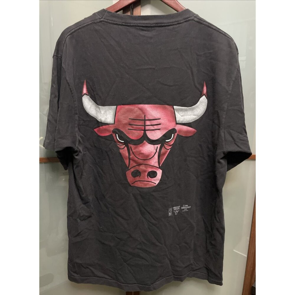 Chicago Bulls Wear Vintage 1996 Changes Sports Double Sided Logo T-Shirt Tee LG